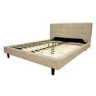 Baxton Studio Quincy Natural Twill Fabric Upholstered Platform Bed 