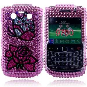 lotus flower Crystal Diamond Bling Case Cover for Blackberry 9700