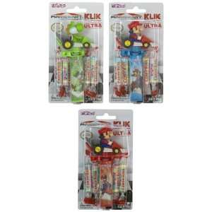 Mario (Red Handles), Mario (Blue Handle), Yoshi Mario Kart Klik Candy 