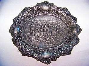Antique Colonial Pewter Tray William Wilson & Son RARE  