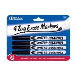  BAZIC Black Fine Tip Dry Erase Marker (4/Pack) Case Pack 