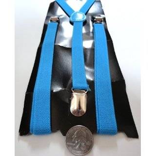    Turquoise Blue Stretch Elastic Clip Braces Suspenders Clothing