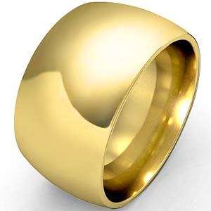 20.4g 9z Men Wedding Ring Band Solid Dome 12m Gold Y18k  