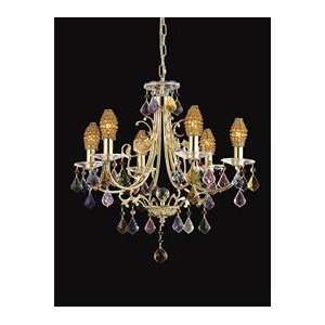   21 Inch by 18 Inch Multicolored Yorkshire Chandelier with Gold Finish