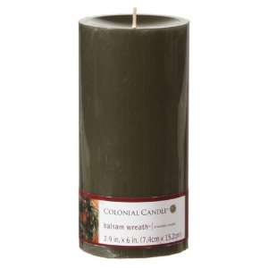   Candle Balsam Wreath 3 X 6 Scented Smooth Pillar Candle Home