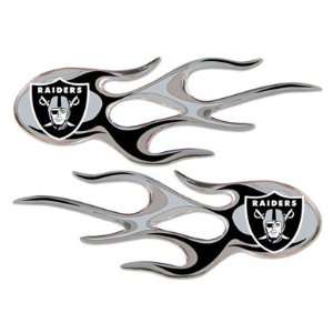   Oakland Raiders Micro Flame Car Emblems, Official Licensed Automotive