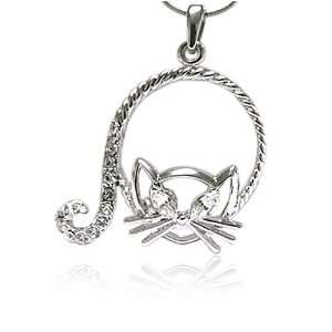    Kitty Crystal Cat Pendant Necklace Fashion Jewelry Jewelry