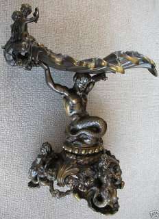 19TH Century Neo Renaissance Bronze Neptune Mermaids   