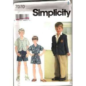 Simplicity Sewing Pattern 7070 Boys Jacket, Vest, Pants & Shorts, AA 