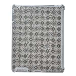  Flower Pattern Skin Hard Case Cover for iPad 2(Grey 