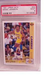 1991 UD NBA Magic Johnson LA Lakers Card #45 PSA 9 MINT  