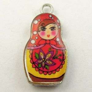 27*14*4mm Fashion style Russian dolls necklace charm pendants 25pcs 