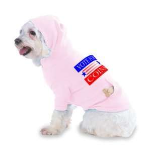 VOTE FOR COINS Hooded (Hoody) T Shirt with pocket for your Dog or Cat 