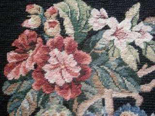 Gorgeous Completed Wool Needlepoint Canvas Roses  