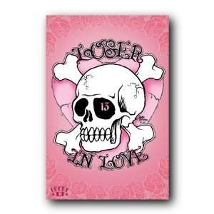 Loser In Love Poster Lucky 13 Skull Pink Heart 33416 