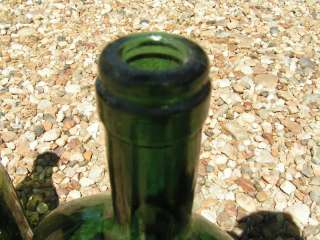 THREE OLD blown Green glass bottles  