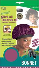   HeadGear Q FITT Organic Olive Oil Tea tree Oil Satin Bonnet Cap  