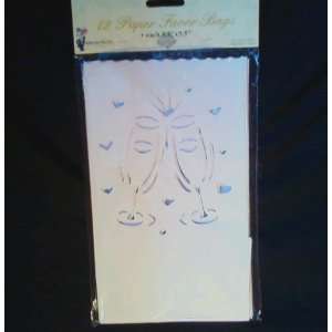 Wedding /Engagement/ Bridal Paper Favor Bags Champagne Toast Pack of 