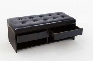 Designs 4 Comfort Central Park Ottoman Bench with Drawers   Espresso 