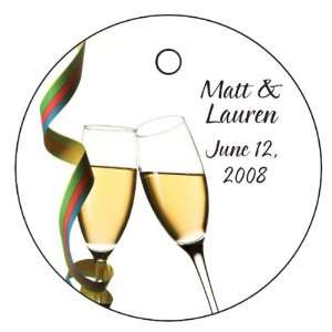 Wedding Favors Champagne Toast Theme Circle Shaped Personalized Thank 