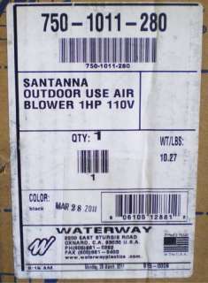 NEW WATERWAY SANTANNA 1HP 110V OUTDOOR AIR SPA BLOWER  