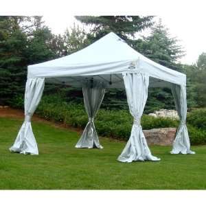   Aluminum 10 x 10 Pop Up Shade with Polyester Wall Enclosure Patio