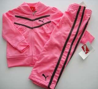 PUMA NWT Girls Track Suit Jacket Pant Top Polyester Pink 2 2T 3 3T 4 
