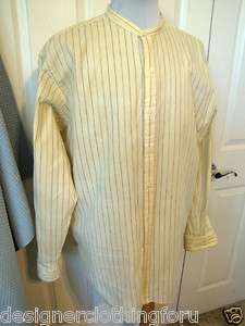 Polo Ralph Lauren Striped Shirt Bernard Heavy Cotton Size Large Yellow 