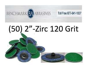 50 2 Roloc Zirconia Quick Change Sanding Disc 120 Grit  