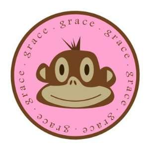  Girls Monkey Personalized Melamine Plate