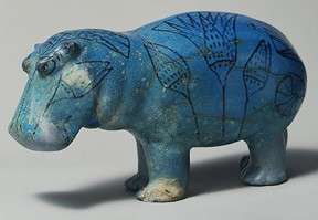 LARGE AQUA BLUE EGYPTIAN HIPPO MMA MUSEUM REPLICA   WILLIAM  