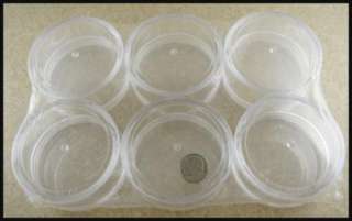 Large Clear Plastic Round Bead Storage Containers (Set of 6)  
