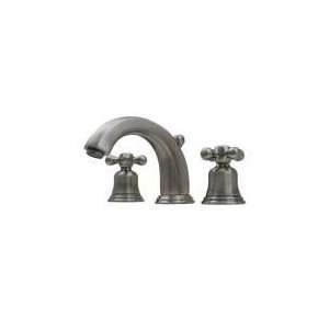   Widespread Bathroom Faucet with Bell Shaped Cross Handles, Beveled