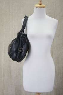   Jenna Medium Shoulder Bag Tote Purse $298 Zipper Black Leather  