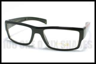 OPTICAL Eyeglass Clear Lens Nerd Geek Frame BLACK  