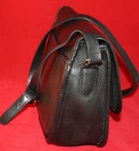  Classic Large Black Leather Flap Holiday Purse Shoulder Bag USA  