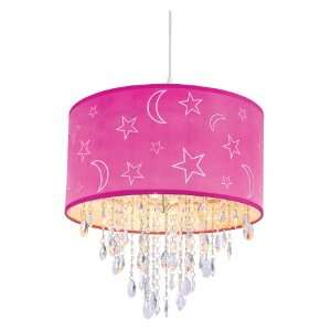   PND 1001 PK 15 Inch Moon And Stars, Pendant, Pink