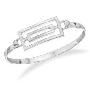  Double Cut Out Rectangle Bangle Bracelet Jewelry