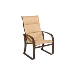 Cayman Isle Padded Aluminum High Back Dining Arm Patio Chair Textured 