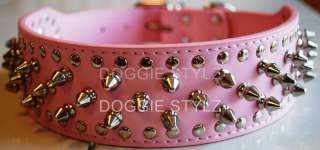 Black & Gold Leather Dog Collar Spikes Rottweiler 18 21  