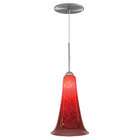   in antique brushed nickel finish with red black gravel glass shade
