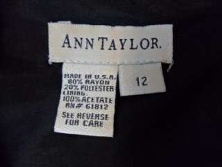 Ann Taylor Size 12 Black Career Sleeveless Dress  
