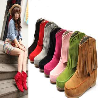   Girls Claasic Fashion Tassel Styles Mid Calf Ankle Boots Shoes  