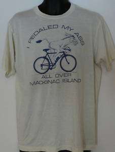 Vintage Mackinac Island 1988 Bicycle T Shirt Mens M EMO  