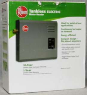 Rheem RTE 27 Electric Tankless Water Heater, 5 GPM 020352592060  