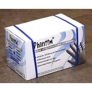   CASE of Black PHANTOM Medical Latex Gloves  Medium 