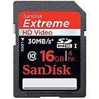 NEW Sandisk 16GB Extreme SDHC HD Video SD Memory Card Unopened Box 