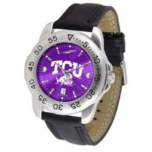 Christian Horned Frogs NCAA AnoChrome Sport Mens Watch (Leather Band 