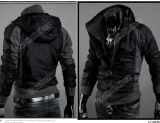 Mens Slim Fit Sexy Hoodies Coats Jackets Double Zipper 2 Colors 4 