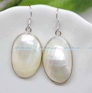 pair 30mm big shell earring natural white free post  